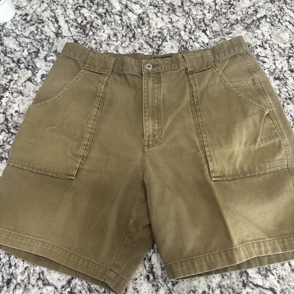 Dockers Men's Canvas Shorts Olive Green Brown Casual Summer Size M38